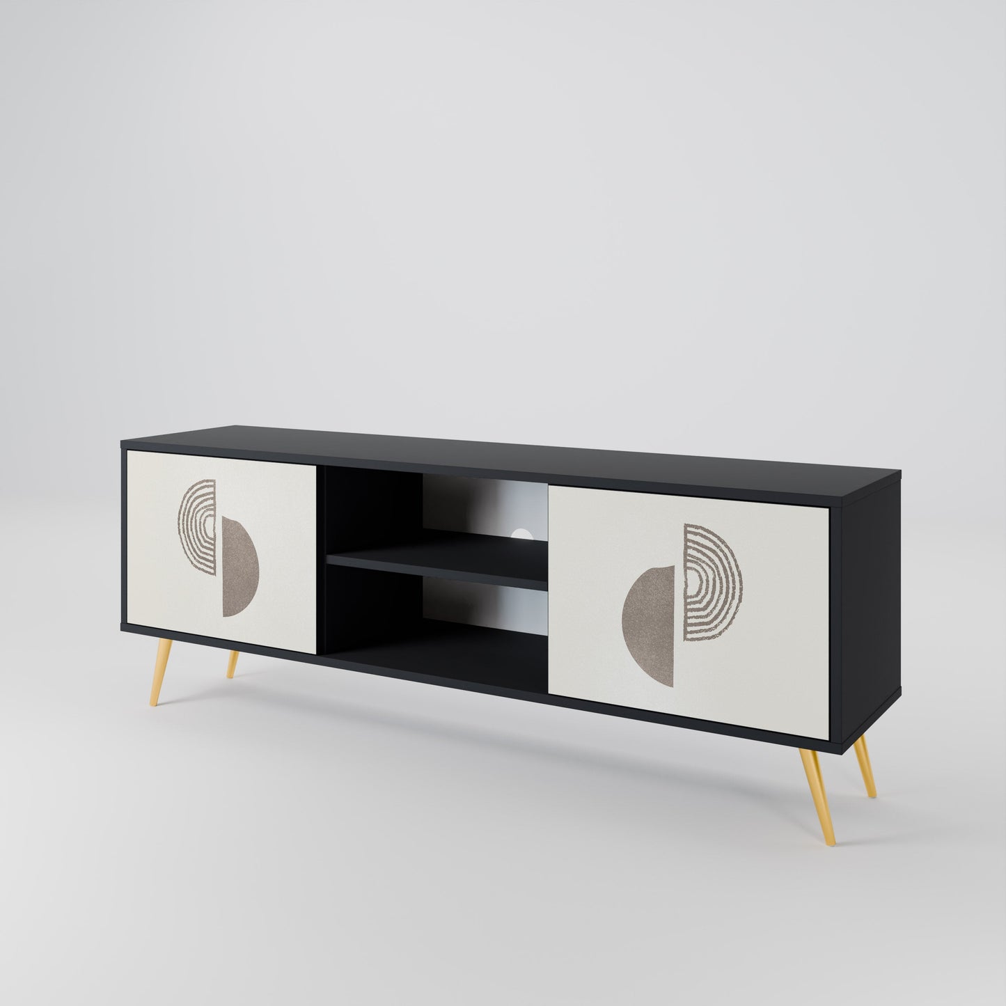 Mobile TV HARMONY ESSENCE a 2 ante in finitura nera