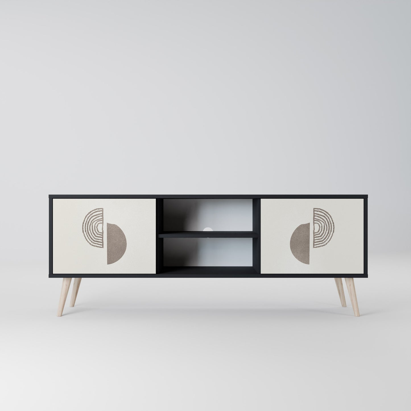 Mobile TV HARMONY ESSENCE a 2 ante in finitura nera