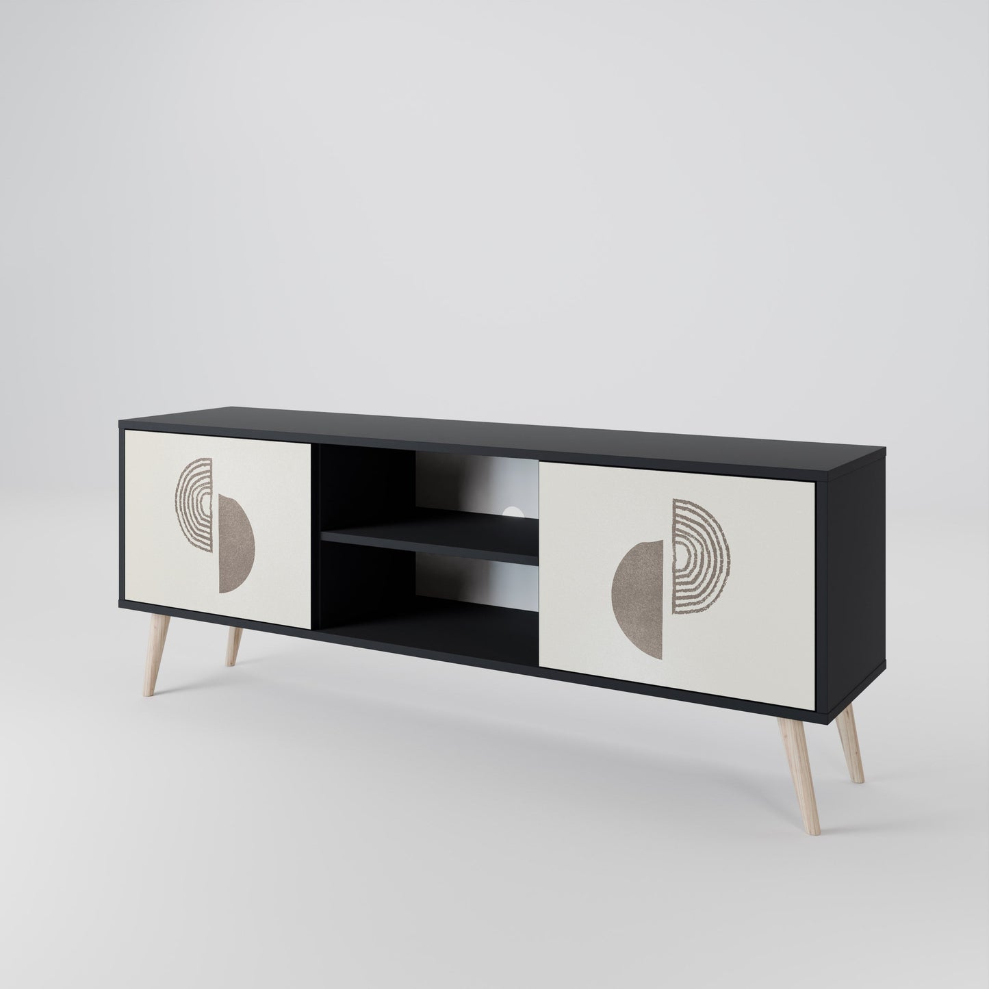 Mobile TV HARMONY ESSENCE a 2 ante in finitura nera