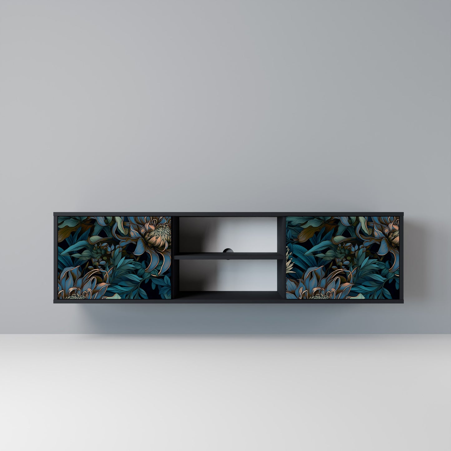 TWILIGHT BLOOM Mobile TV a 2 Ante in Finitura Nera