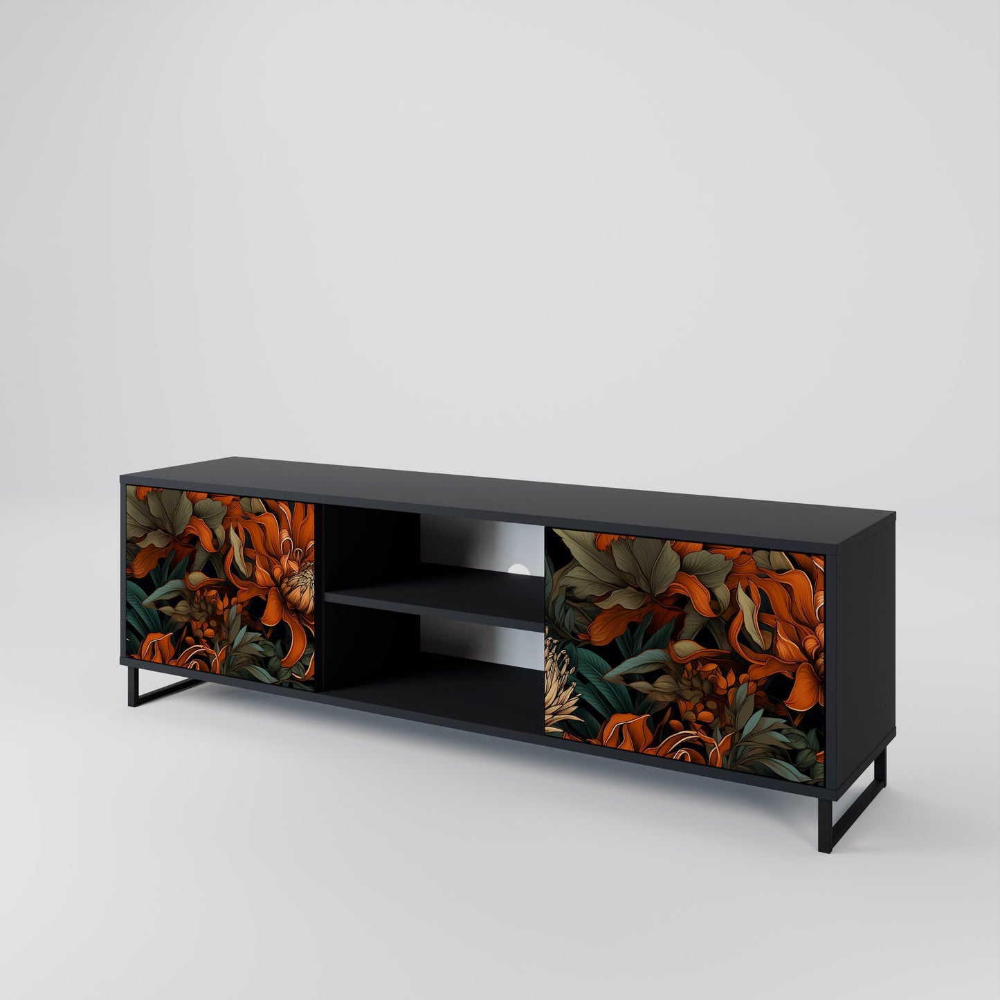 Mobile TV a 2 ante DAWN BLOOM in finitura nera