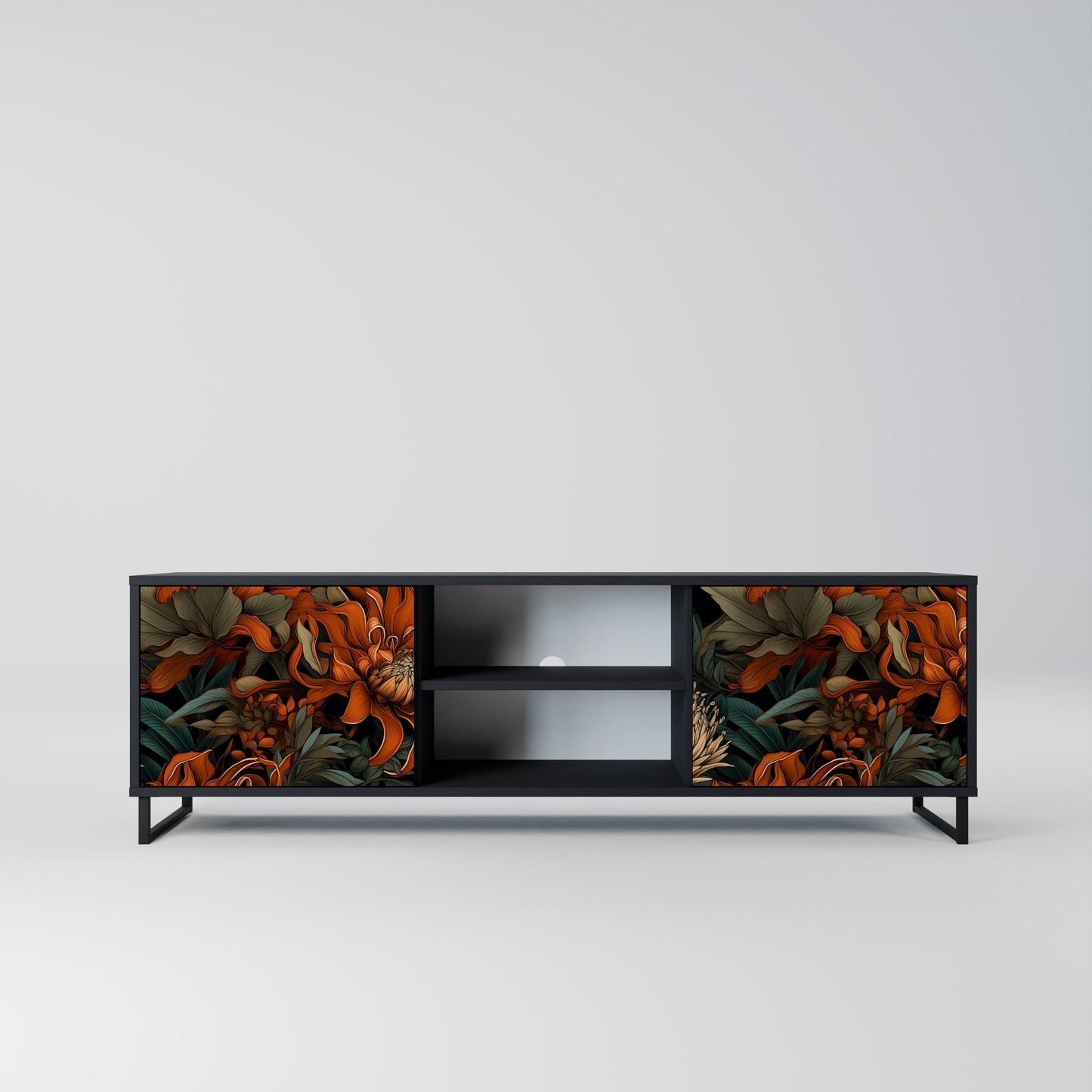 Mobile TV a 2 ante DAWN BLOOM in finitura nera