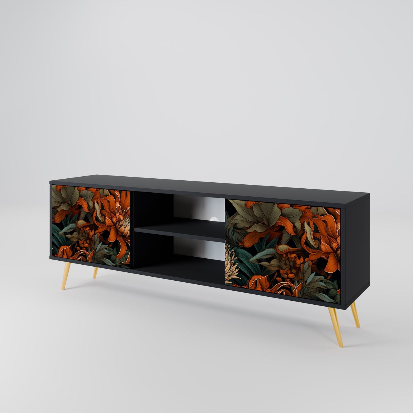 Mobile TV a 2 ante DAWN BLOOM in finitura nera