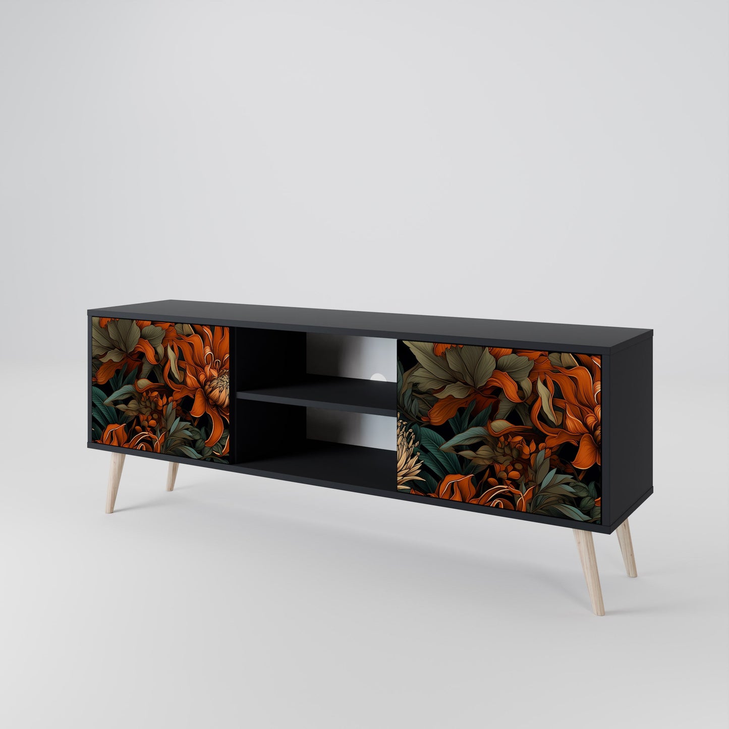Mobile TV a 2 ante DAWN BLOOM in finitura nera