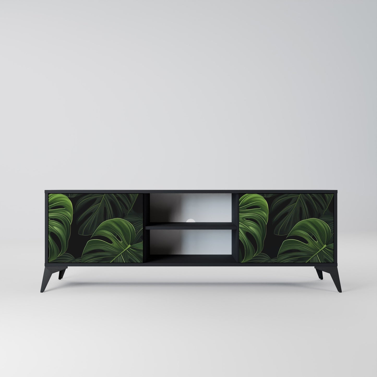 Mobile TV INFINITE MONSTERA a 2 ante con finitura nera