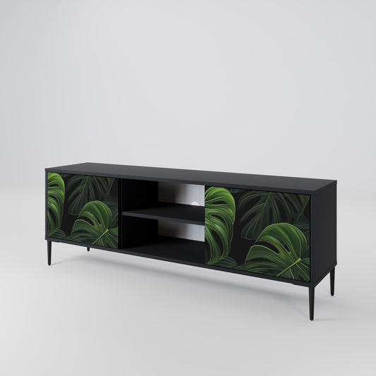 INFINITE MONSTERA 2-Door TV Stand in Black Finish