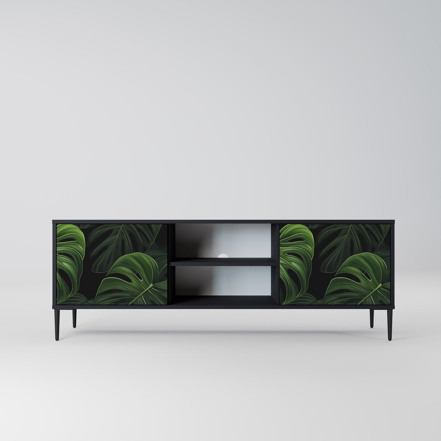 Mobile TV INFINITE MONSTERA a 2 ante con finitura nera
