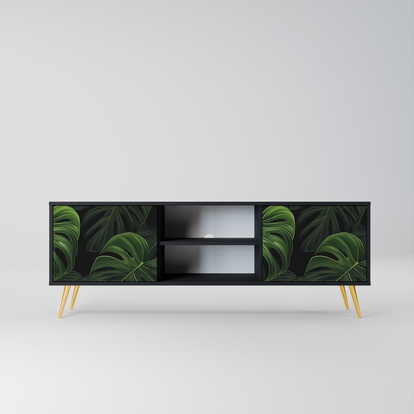 Mobile TV INFINITE MONSTERA a 2 ante con finitura nera