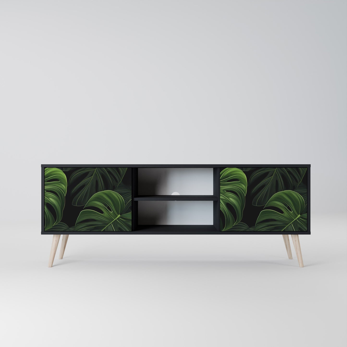 Mobile TV INFINITE MONSTERA a 2 ante con finitura nera