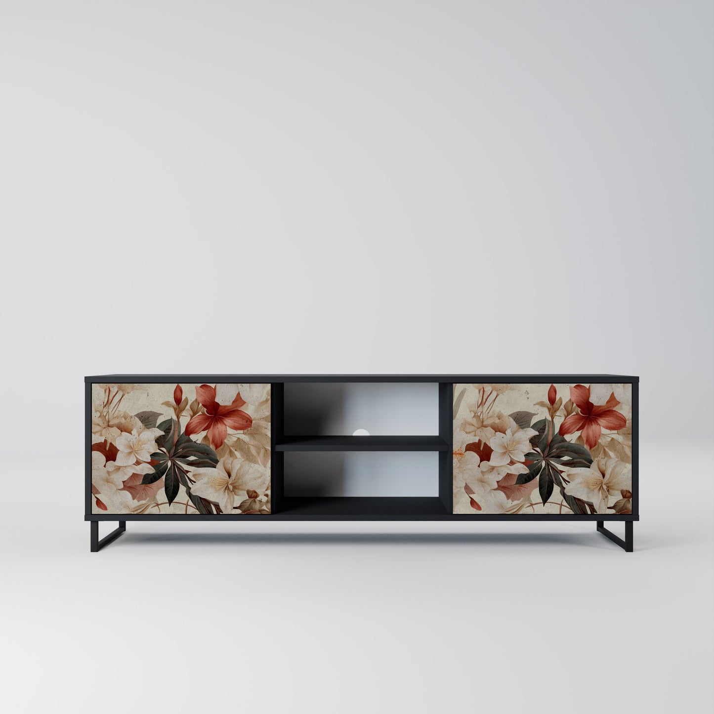 Mobile TV PETAL HARMONY a 2 ante in finitura nera