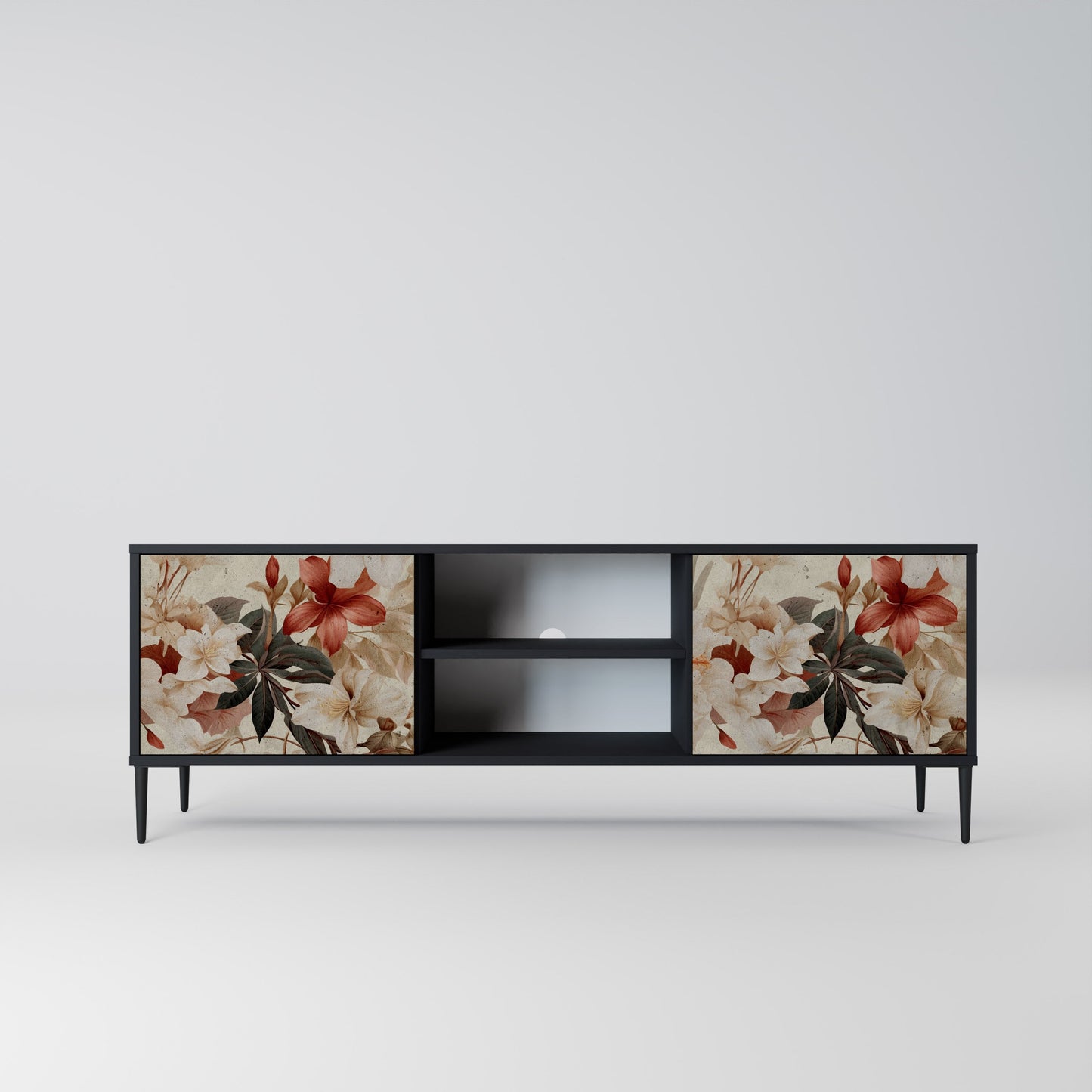 Mobile TV PETAL HARMONY a 2 ante in finitura nera