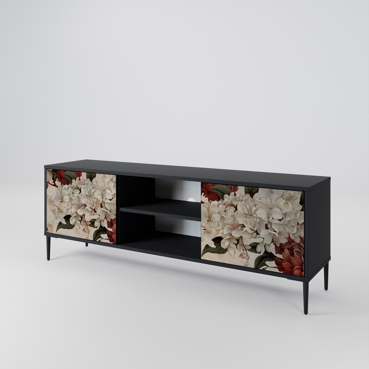 EPHEMERAL DAYS 2-Door TV Stand in Black Finish