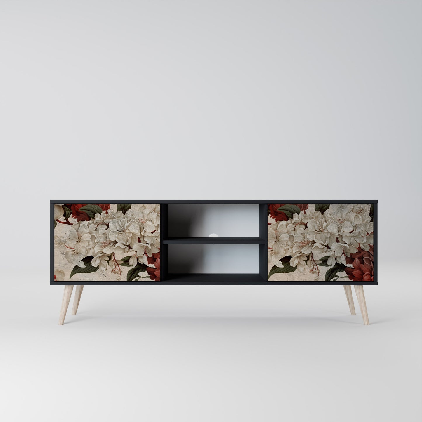 EPHEMERAL DAYS 2-Door TV Stand in Black Finish