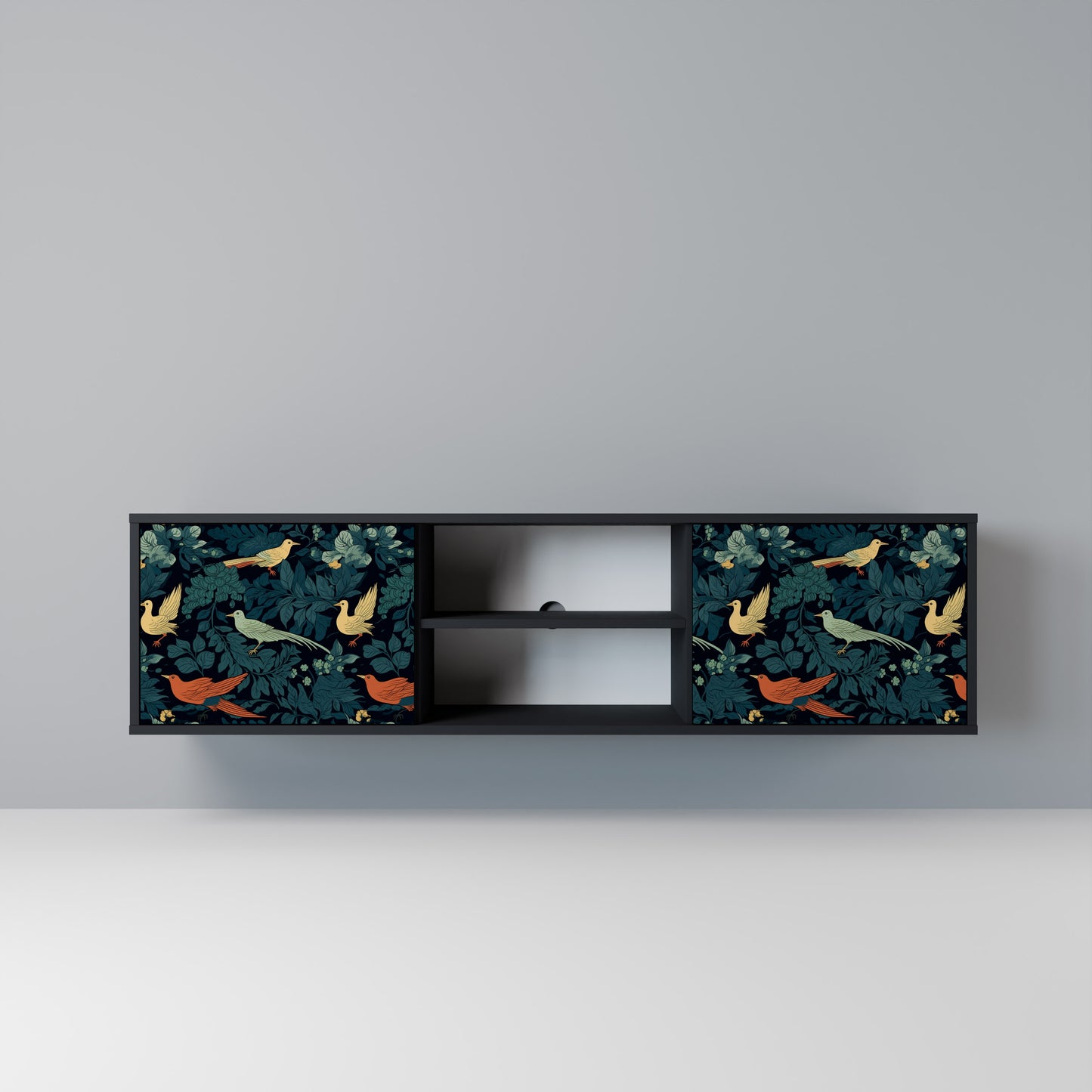 FOWL ORNAMENT Mobile TV a 2 Ante in Finitura Nera