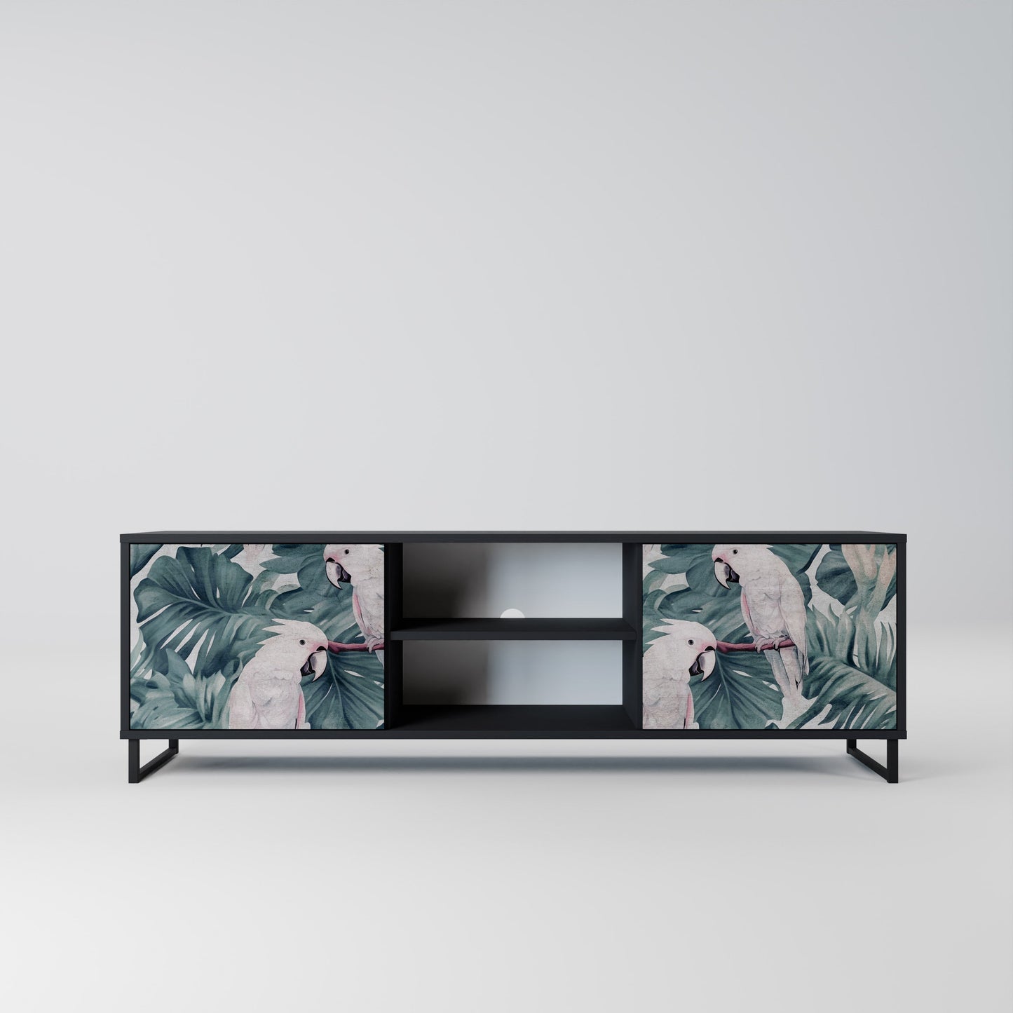 Mobile TV POPINJAY LOOK a 2 ante con finitura nera