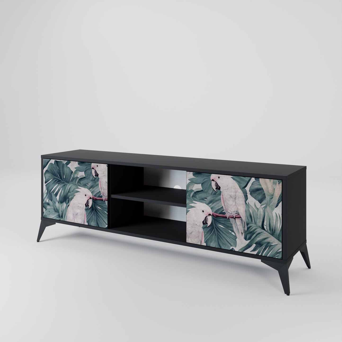 Mobile TV POPINJAY LOOK a 2 ante con finitura nera