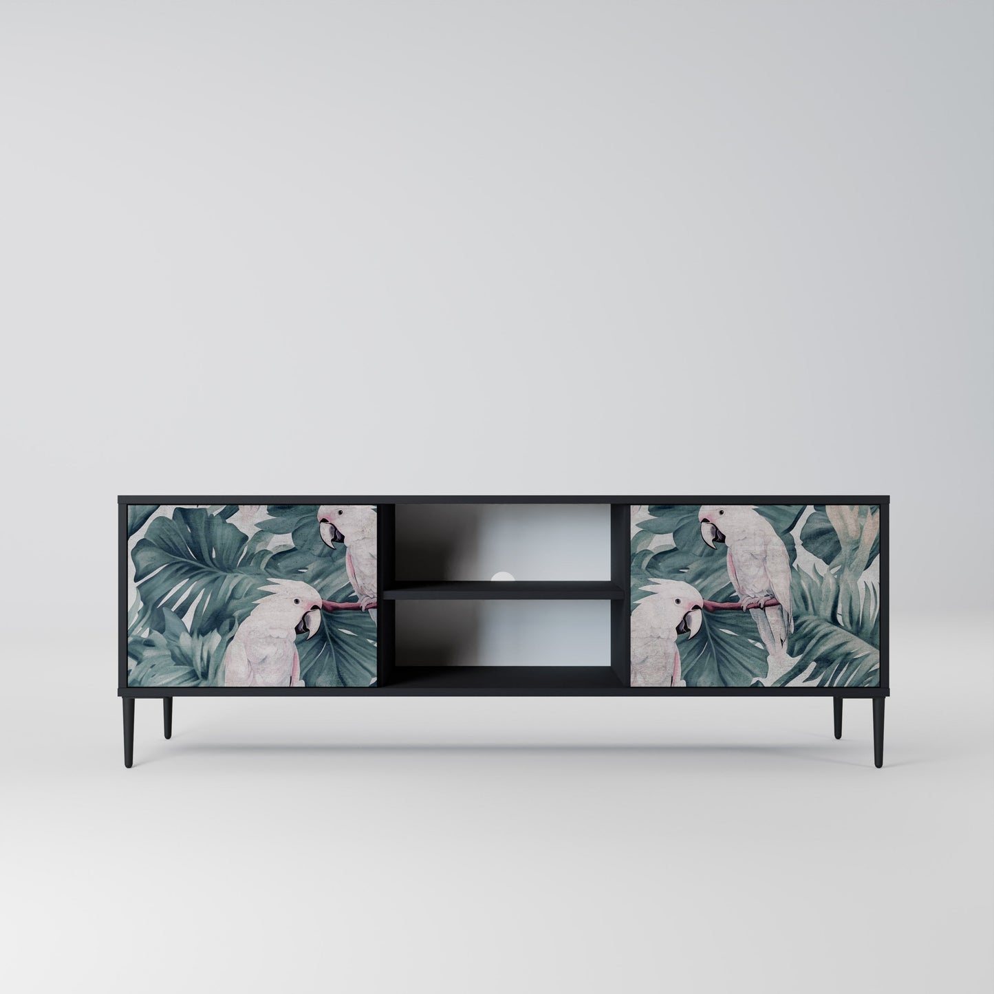Mobile TV POPINJAY LOOK a 2 ante con finitura nera