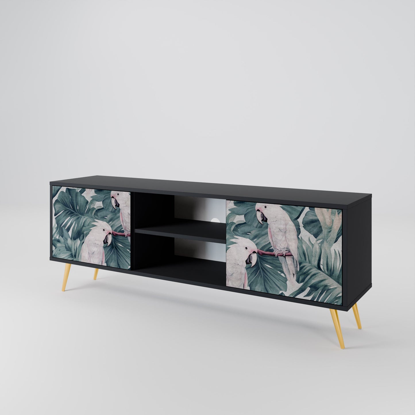 Mobile TV POPINJAY LOOK a 2 ante con finitura nera