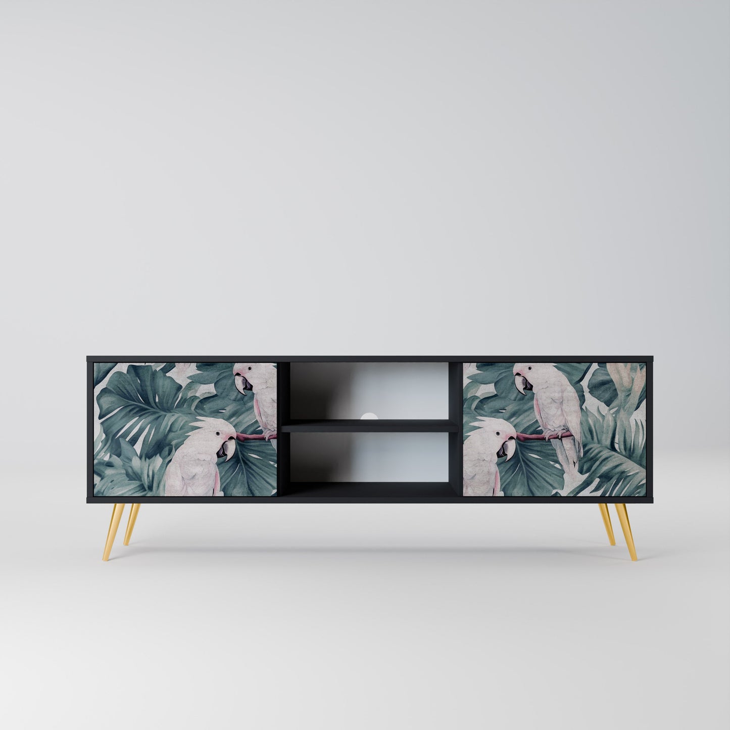 Mobile TV POPINJAY LOOK a 2 ante con finitura nera