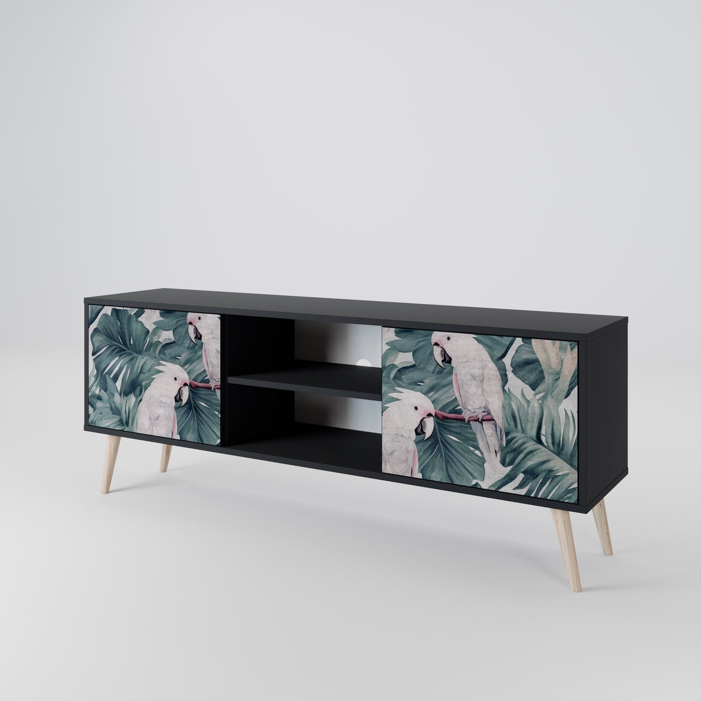 Mobile TV POPINJAY LOOK a 2 ante con finitura nera