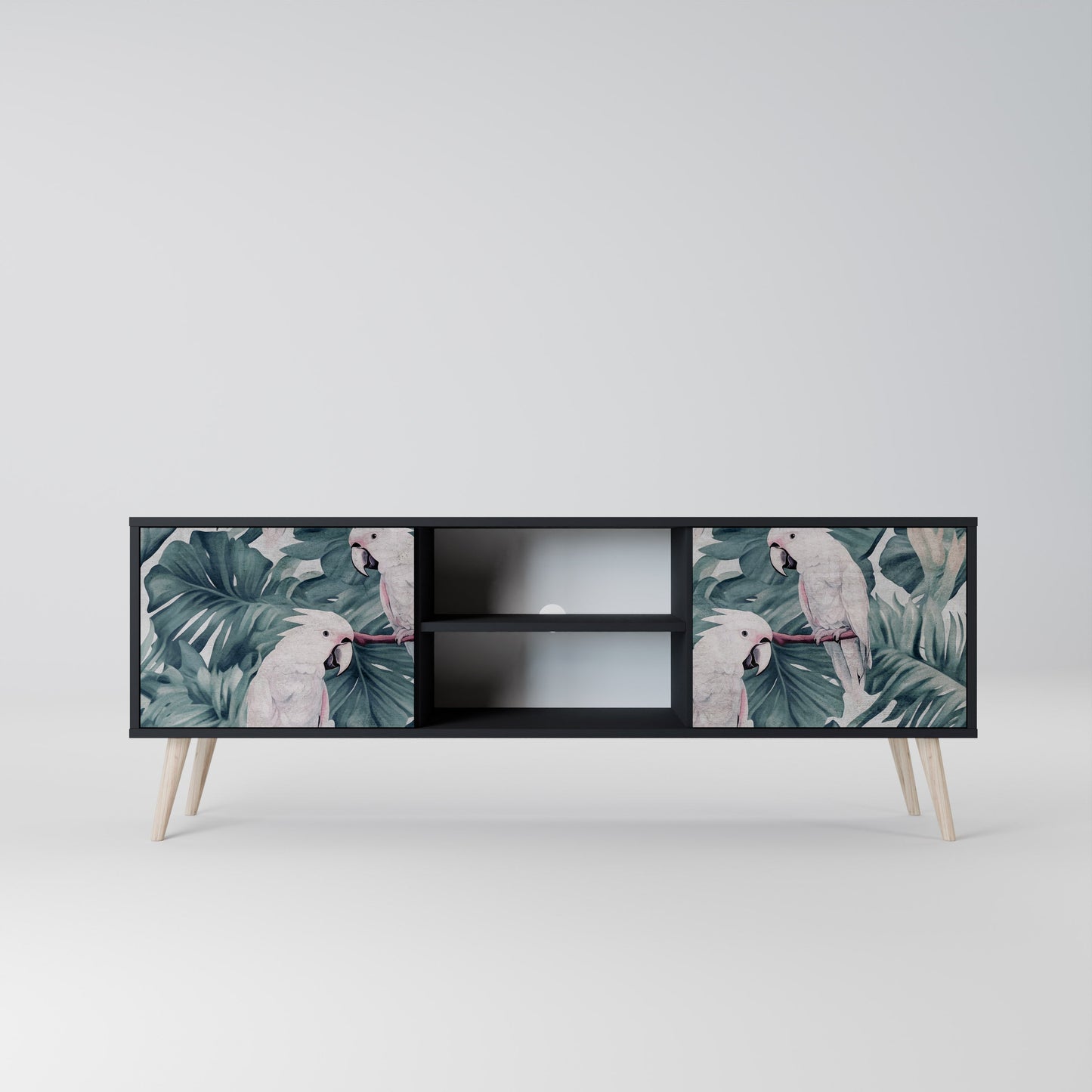 Mobile TV POPINJAY LOOK a 2 ante con finitura nera