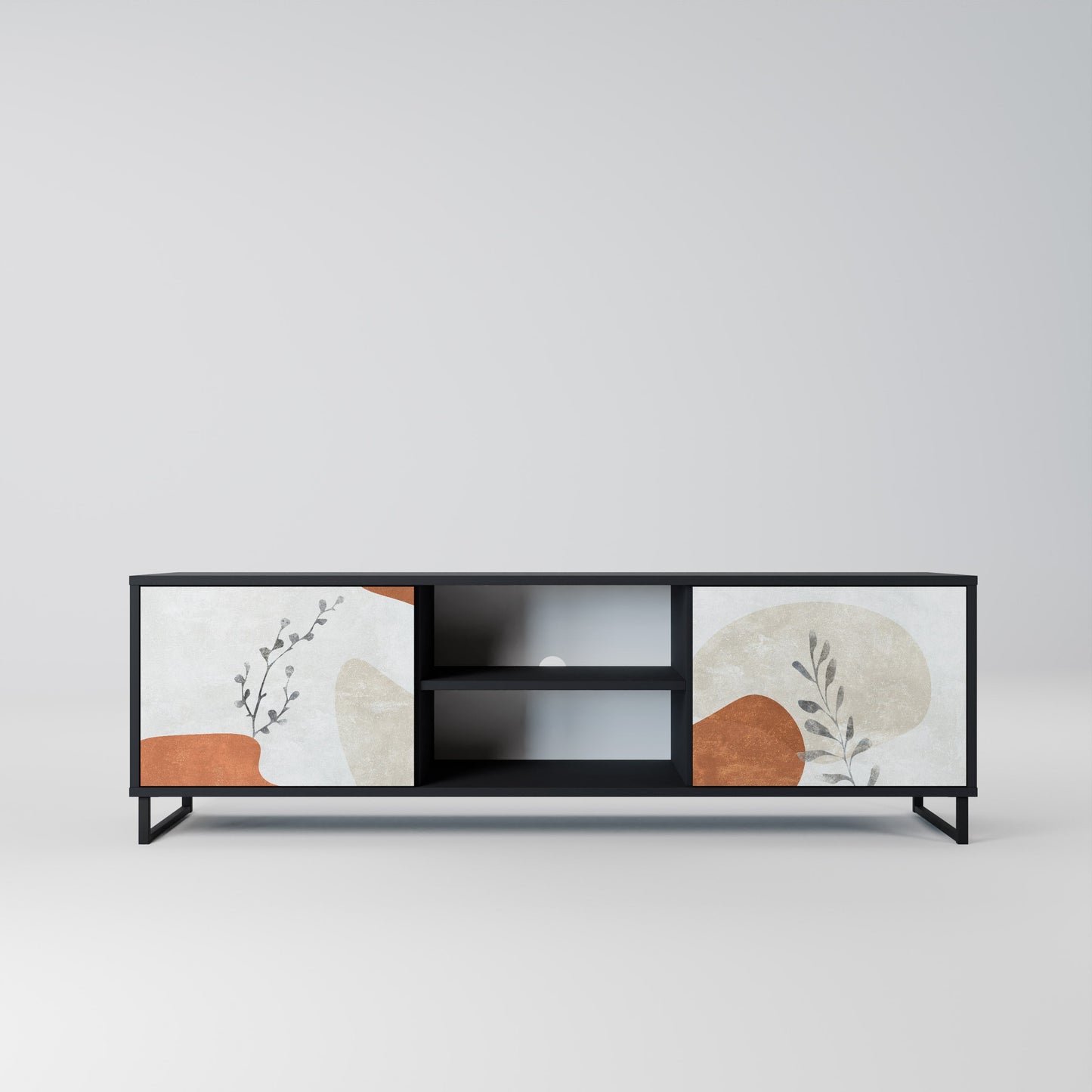 Mobile TV TRANQUIL TWIG a 2 ante con finitura nera