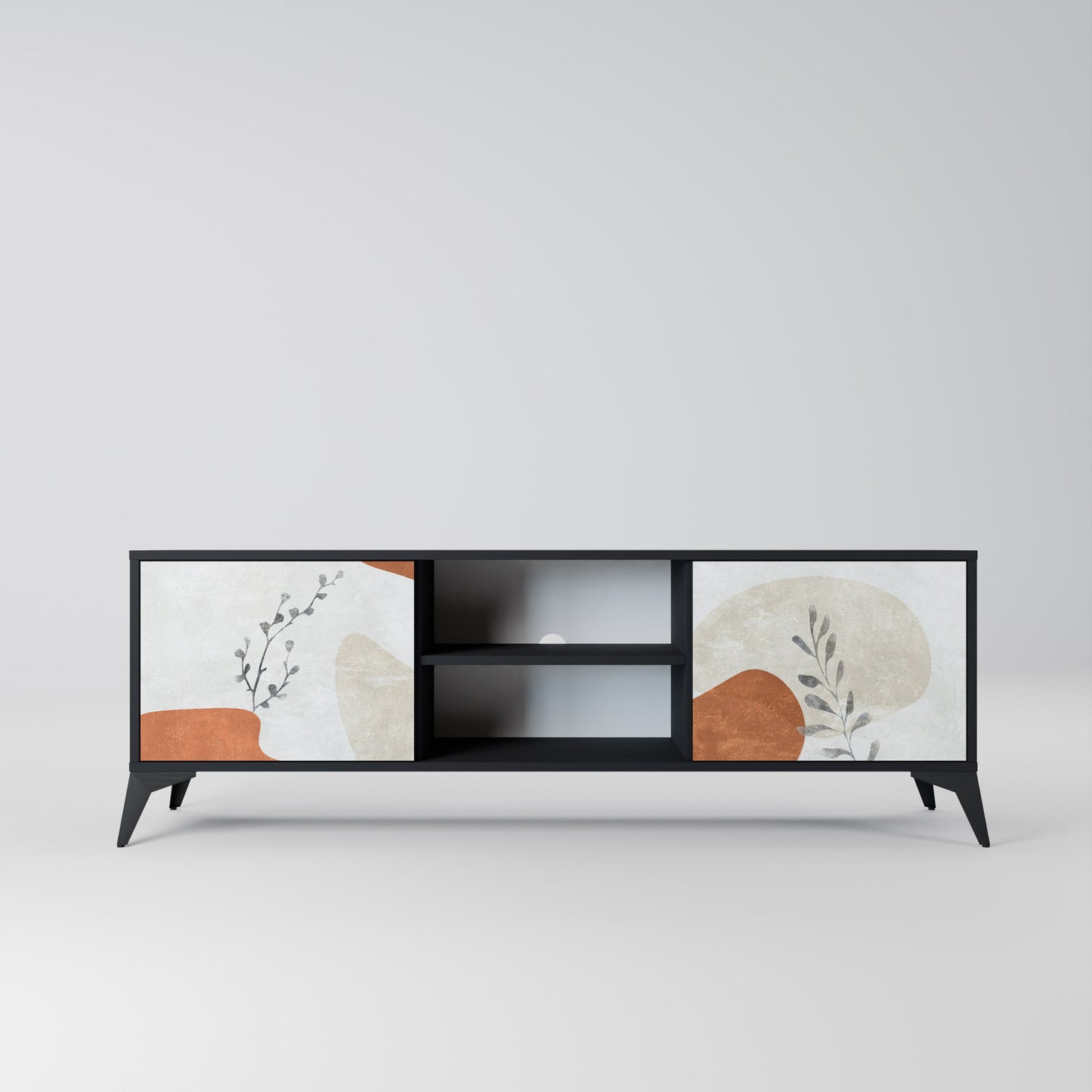 Mobile TV TRANQUIL TWIG a 2 ante con finitura nera