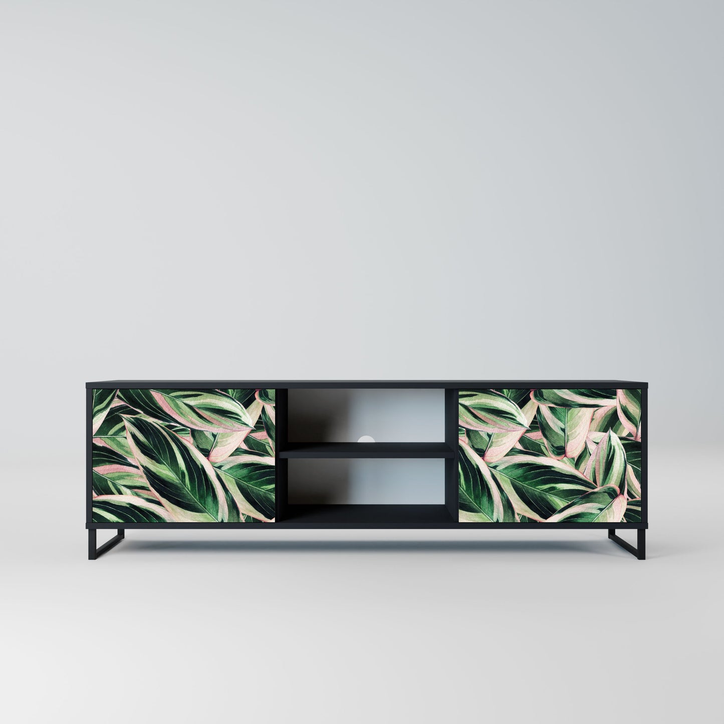 EERIE STROMANTHE 2-Door TV Stand in Black Finish