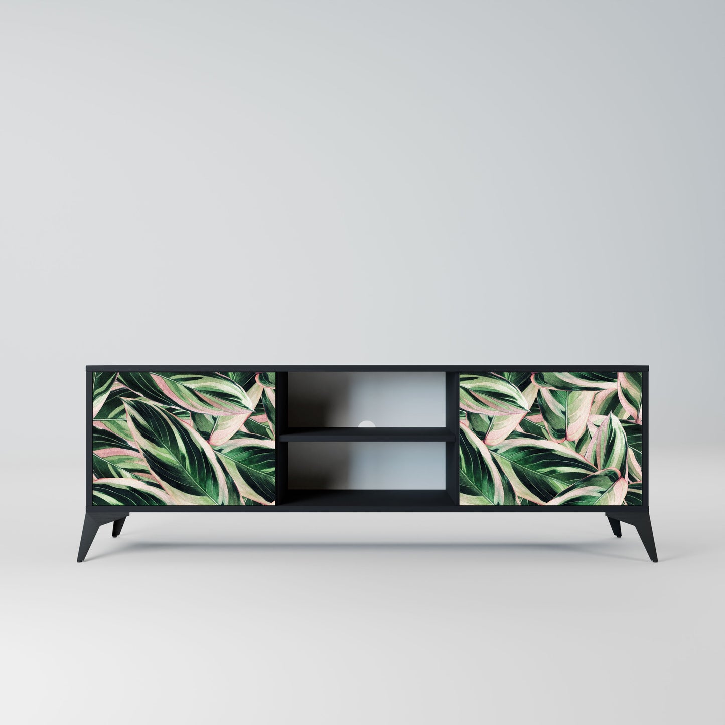 EERIE STROMANTHE 2-Door TV Stand in Black Finish
