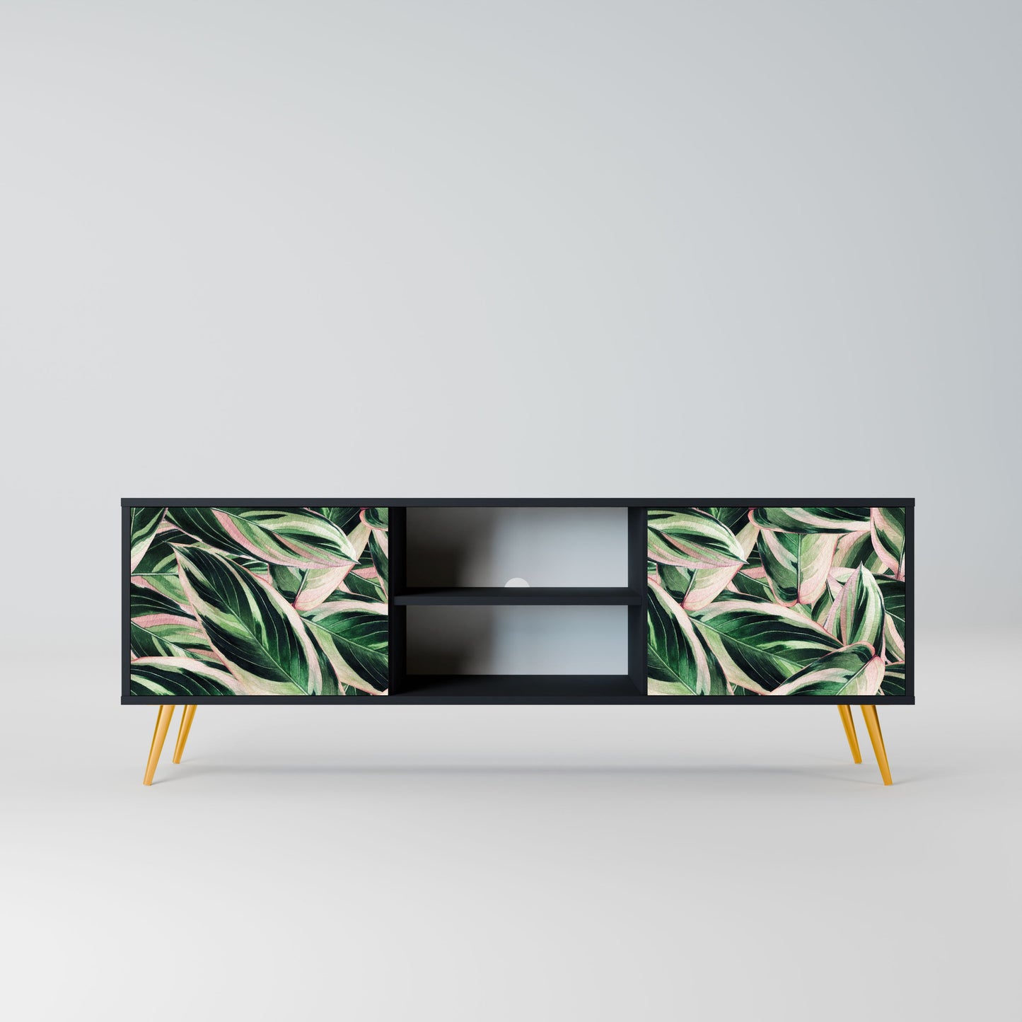 EERIE STROMANTHE 2-Door TV Stand in Black Finish