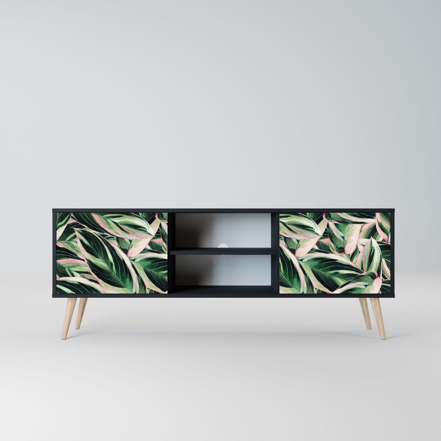 EERIE STROMANTHE 2-Door TV Stand in Black Finish
