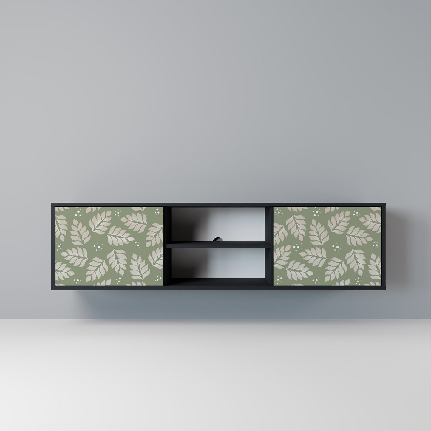 LEAVES ON GREEN Mobile TV a 2 Ante in Finitura Nera