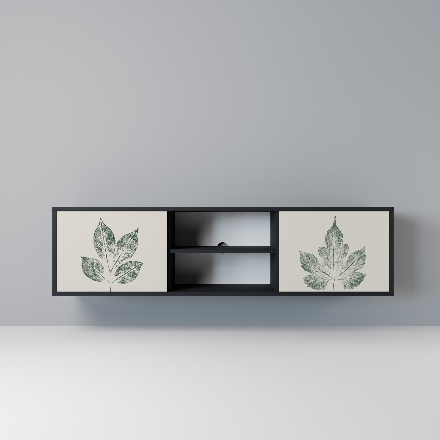 GREEN LEAFY STAMPS Mobile TV a 2 Ante in Finitura Nera