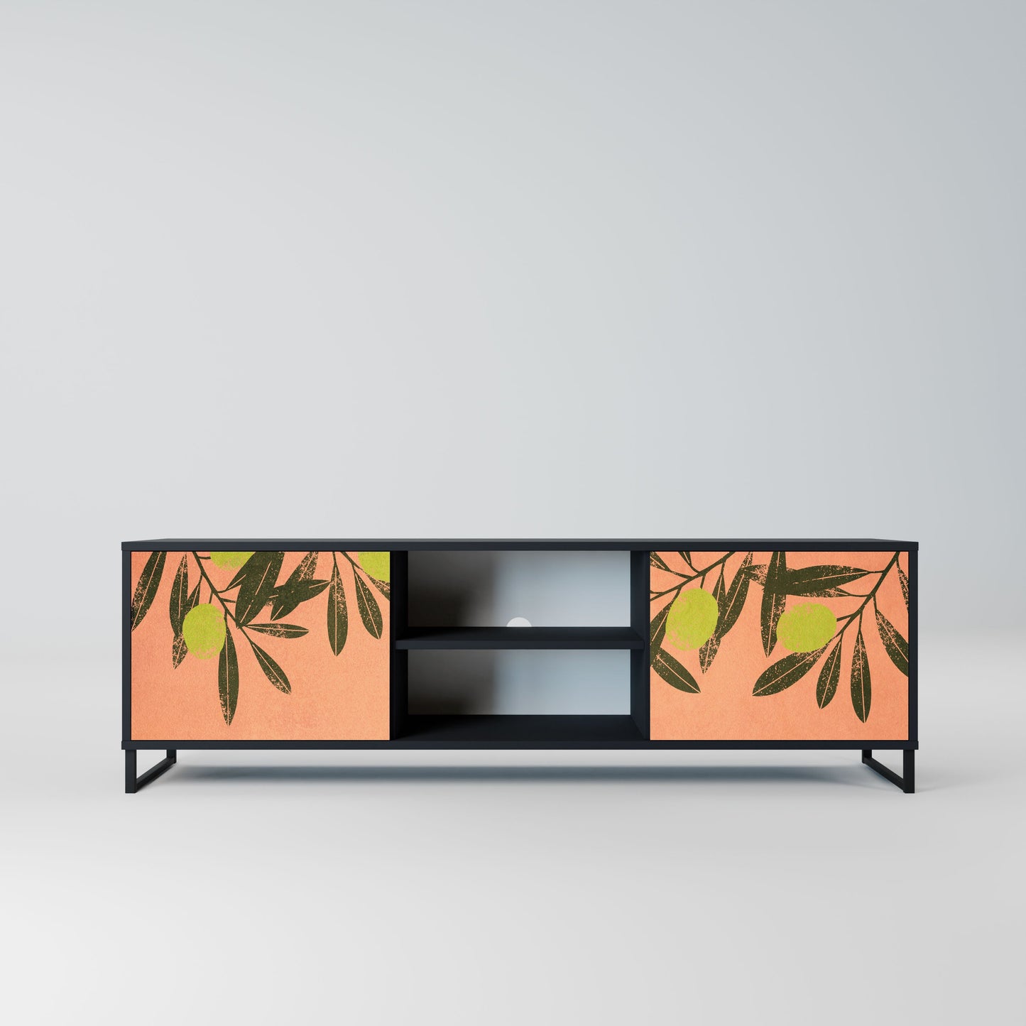 JUICY OLIVES 2-Door TV Stand in Black Finish