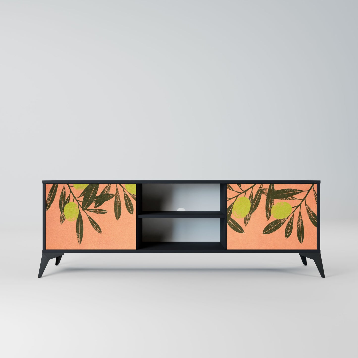 JUICY OLIVES 2-Door TV Stand in Black Finish