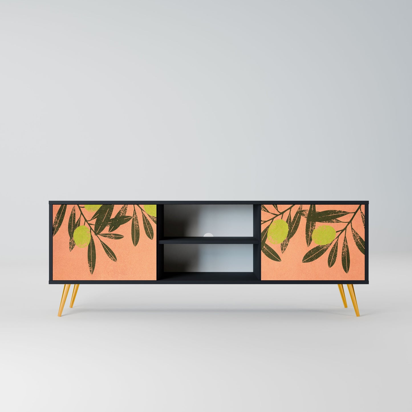 JUICY OLIVES 2-Door TV Stand in Black Finish