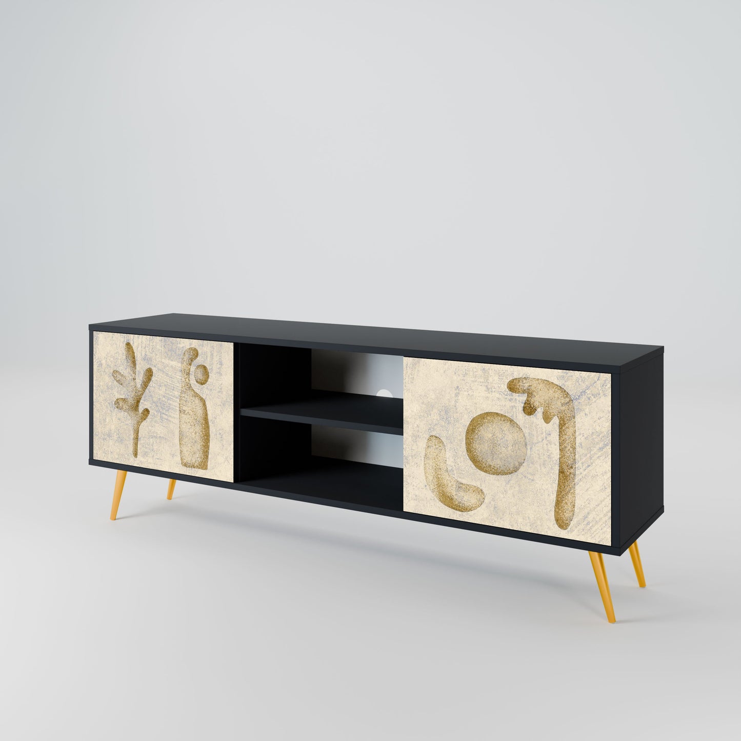 SAND SCULPTURES 2-Door TV Stand in Black Finish