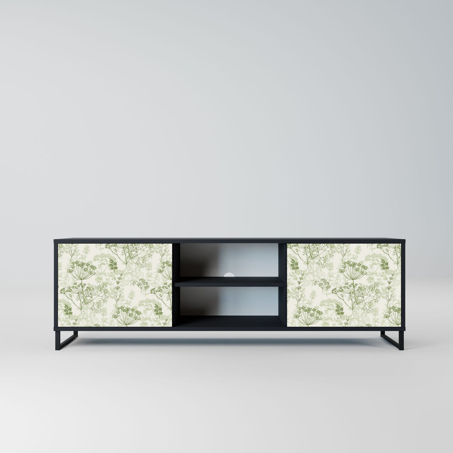 FENNEL BALDACHIN 2-Door TV Stand in Black Finish