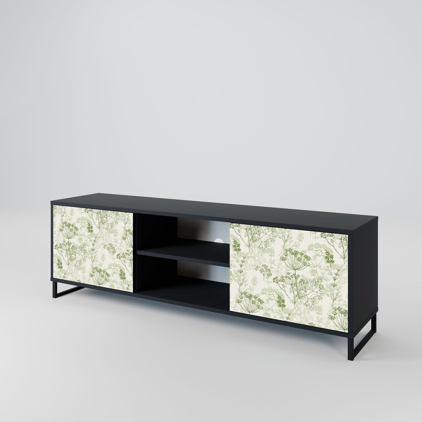 FENNEL BALDACHIN 2-Door TV Stand in Black Finish