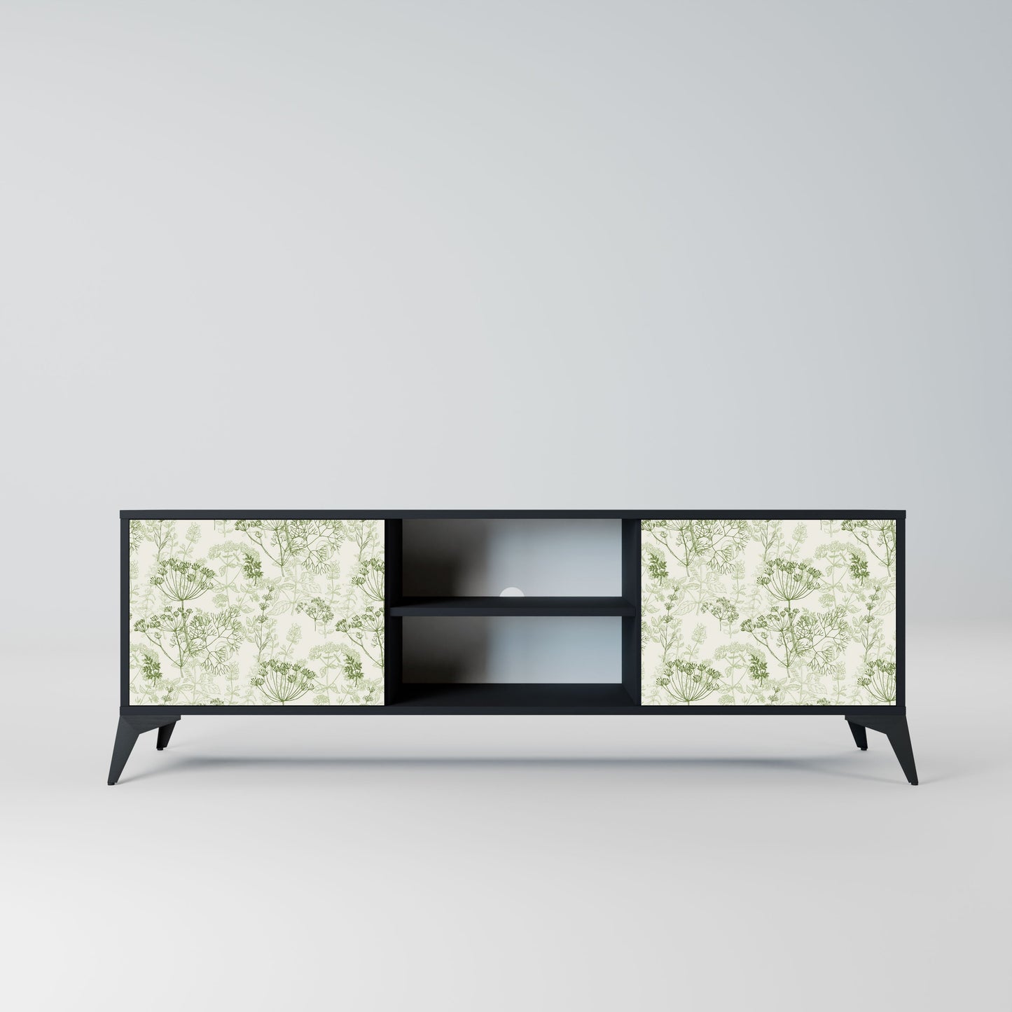 FENNEL BALDACHIN 2-Door TV Stand in Black Finish