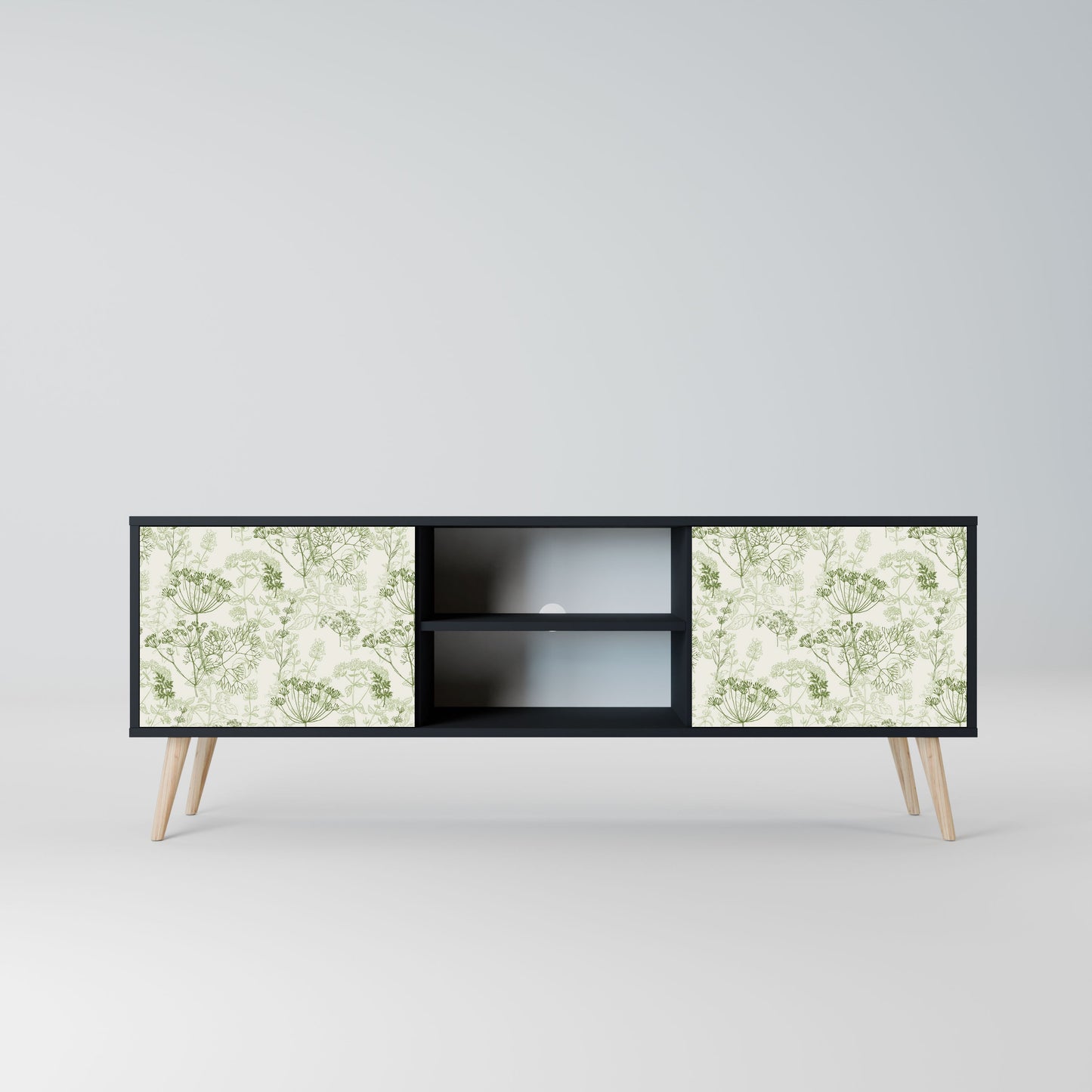 FENNEL BALDACHIN 2-Door TV Stand in Black Finish