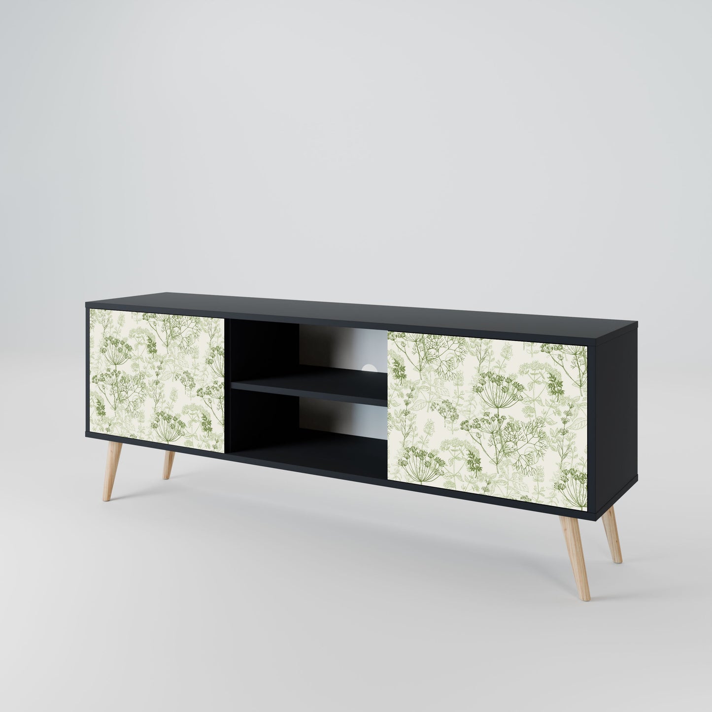 FENNEL BALDACHIN 2-Door TV Stand in Black Finish