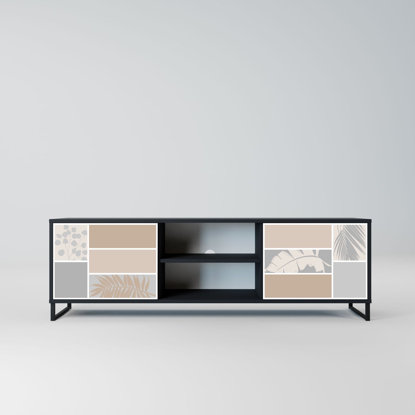 TROPICAL SHAPES Mobile TV a 2 ante in finitura nera