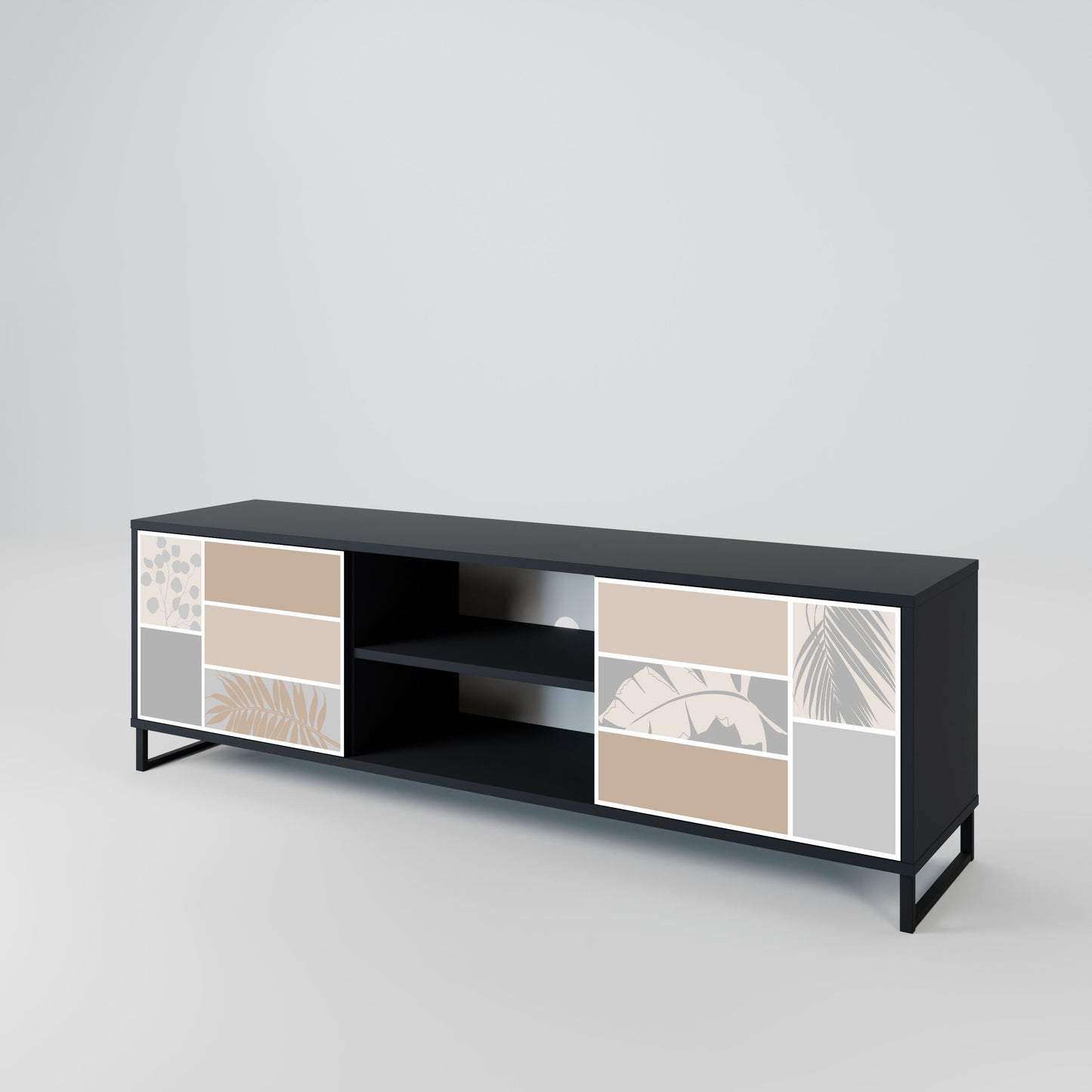 TROPICAL SHAPES Mobile TV a 2 ante in finitura nera