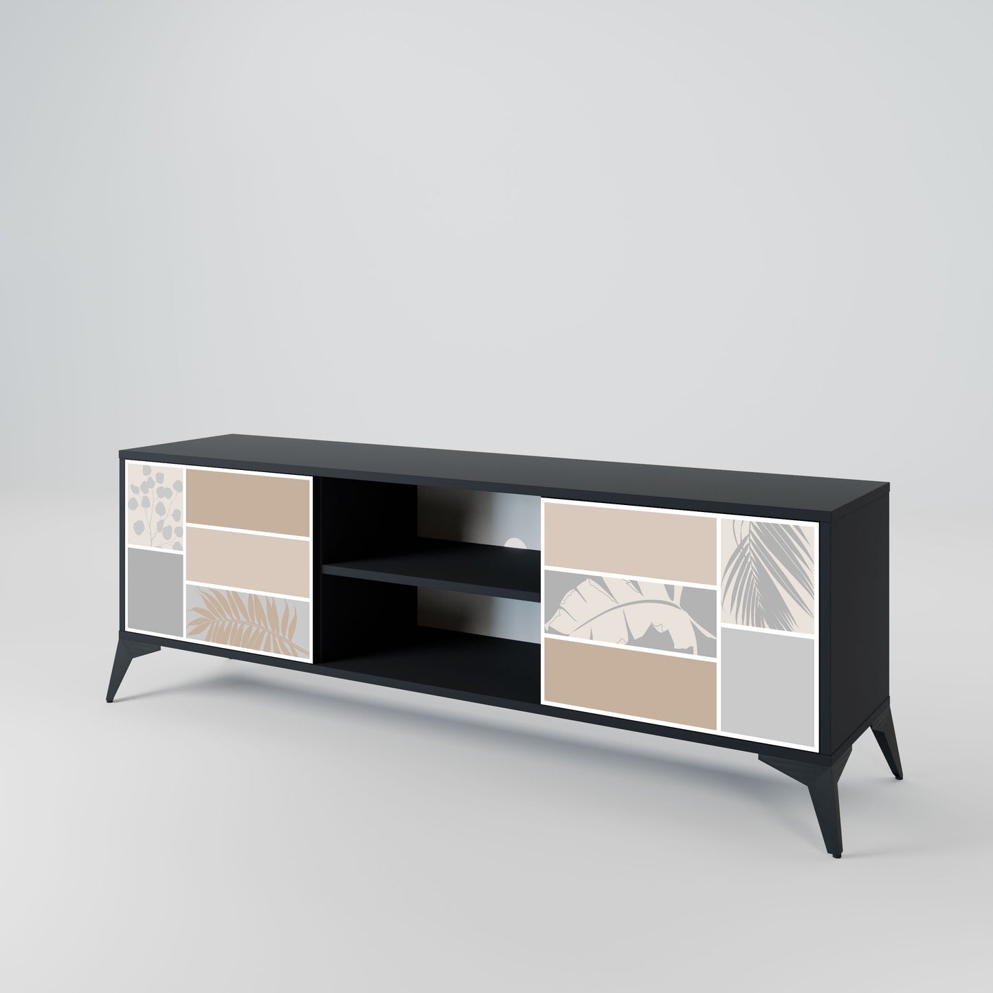 TROPICAL SHAPES Mobile TV a 2 ante in finitura nera
