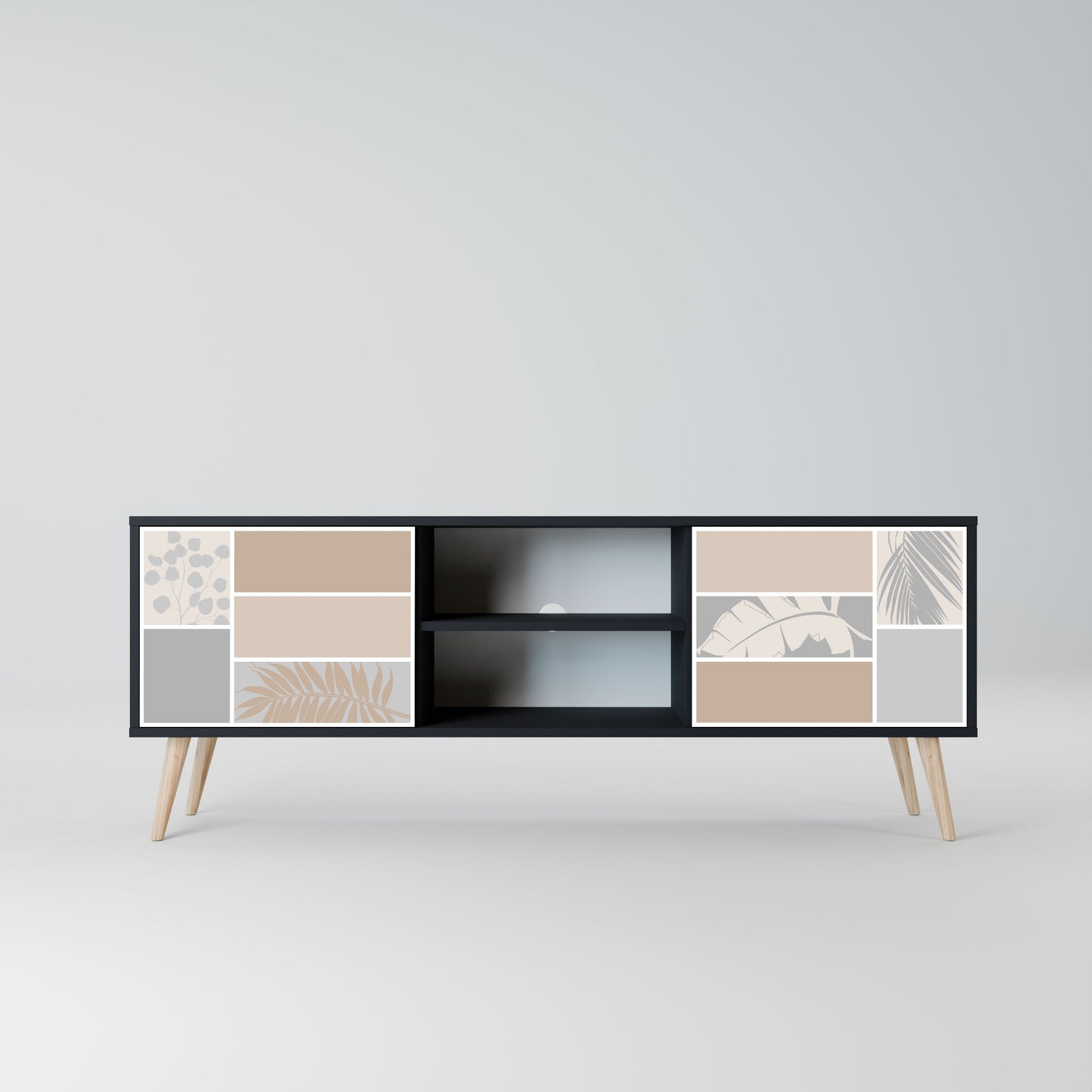 TROPICAL SHAPES Mobile TV a 2 ante in finitura nera