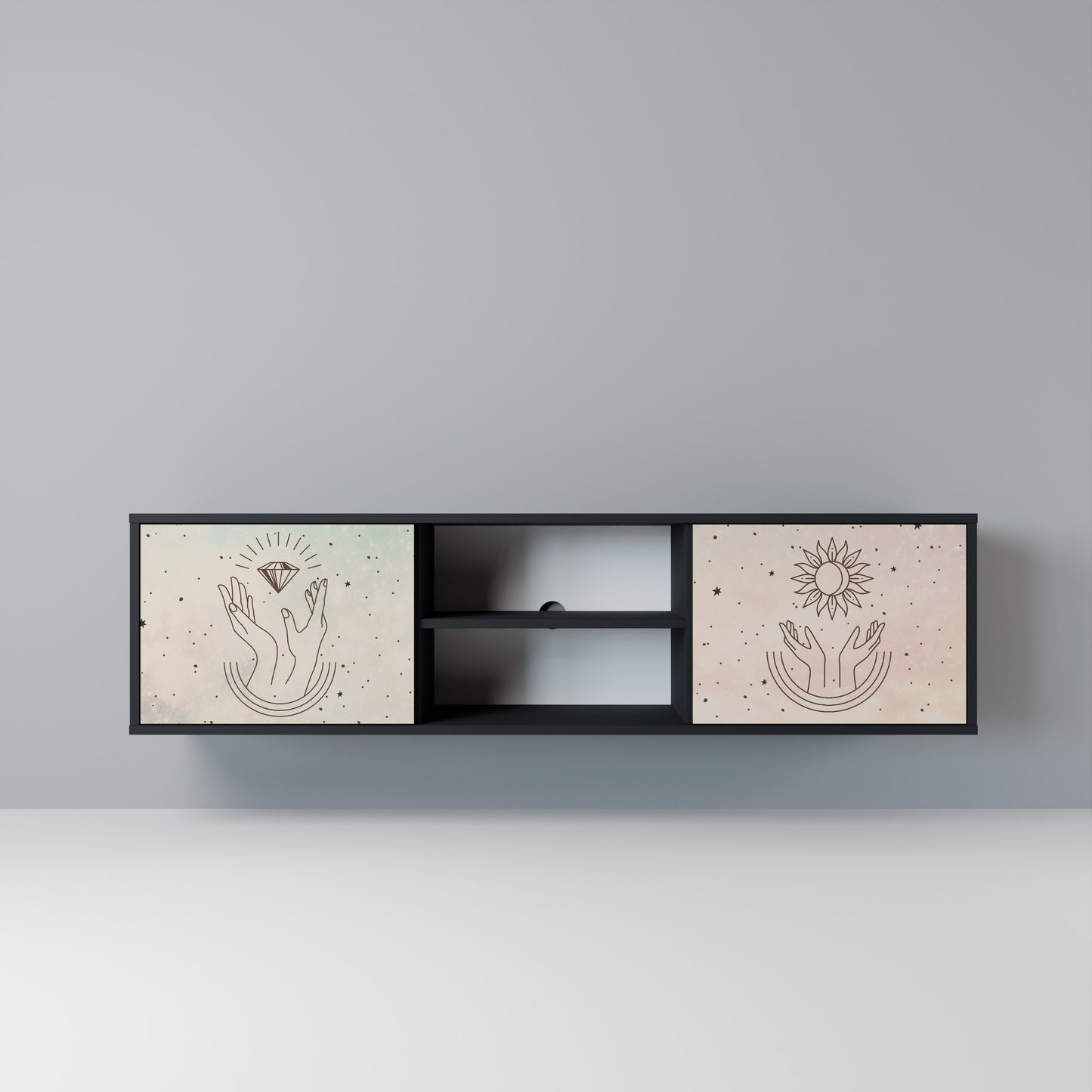 DELICATE BEAUTY Mobile TV a 2 Ante in Finitura Nera