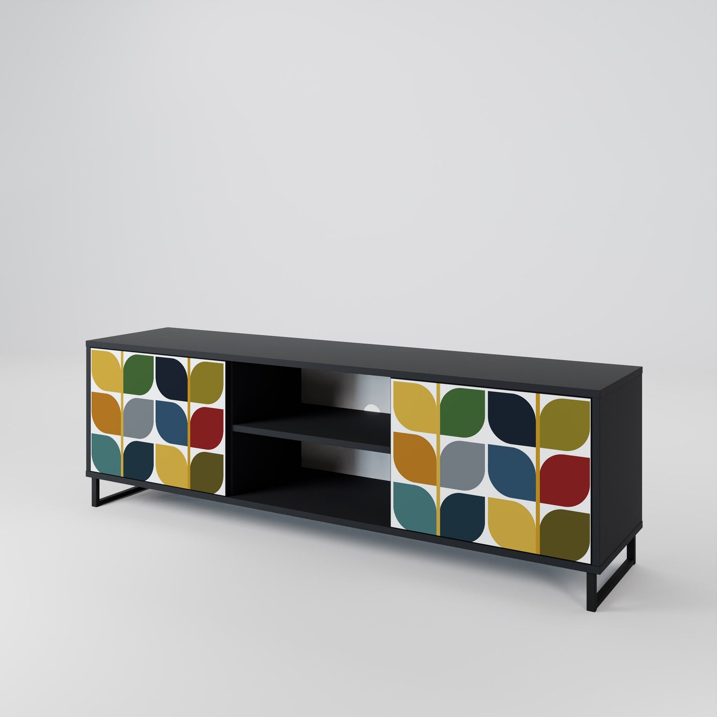 WEIGHTLESS HOURS 2-Door TV Stand in Black Finish