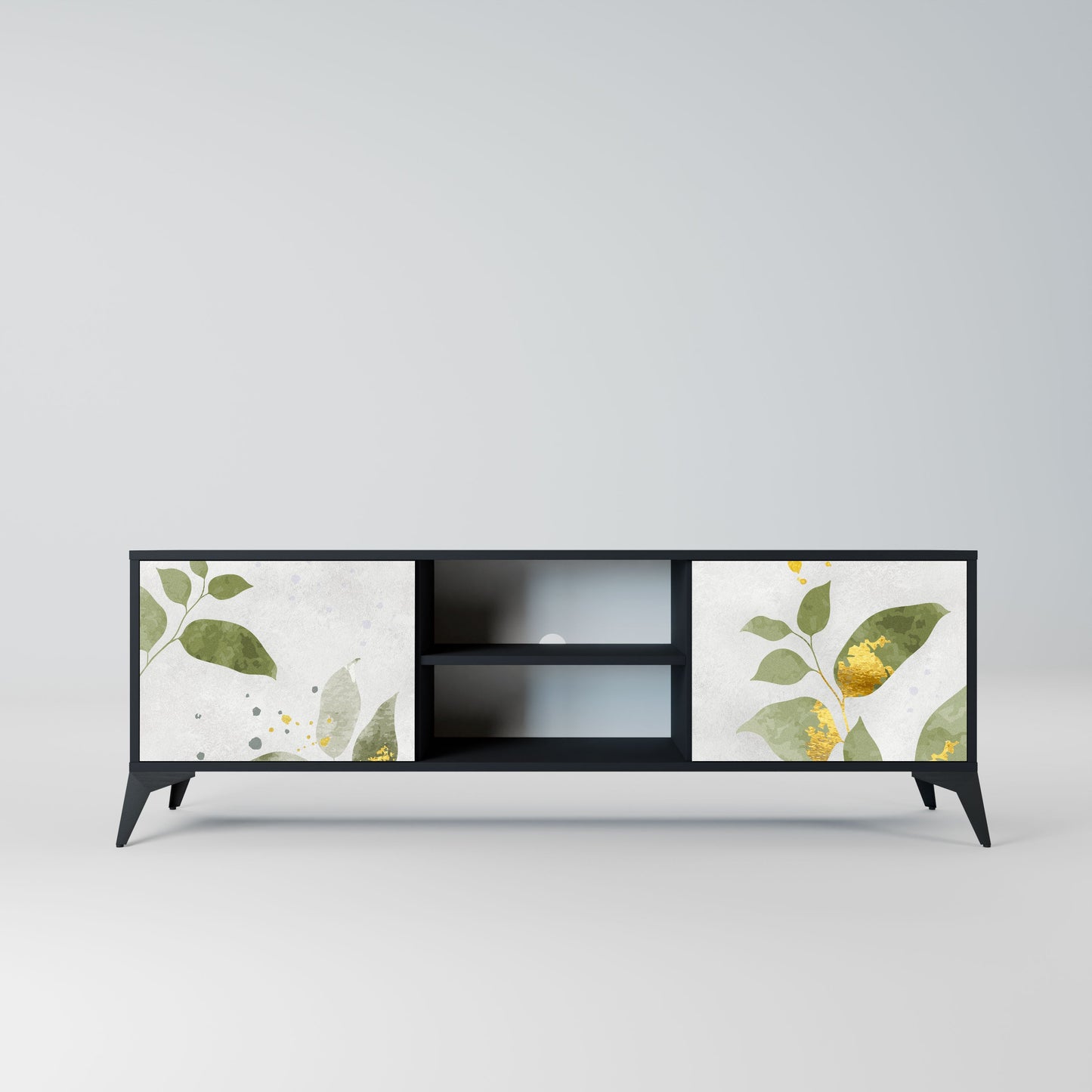 ELEGANT BOTANICS 2-Door TV Stand in Black Finish
