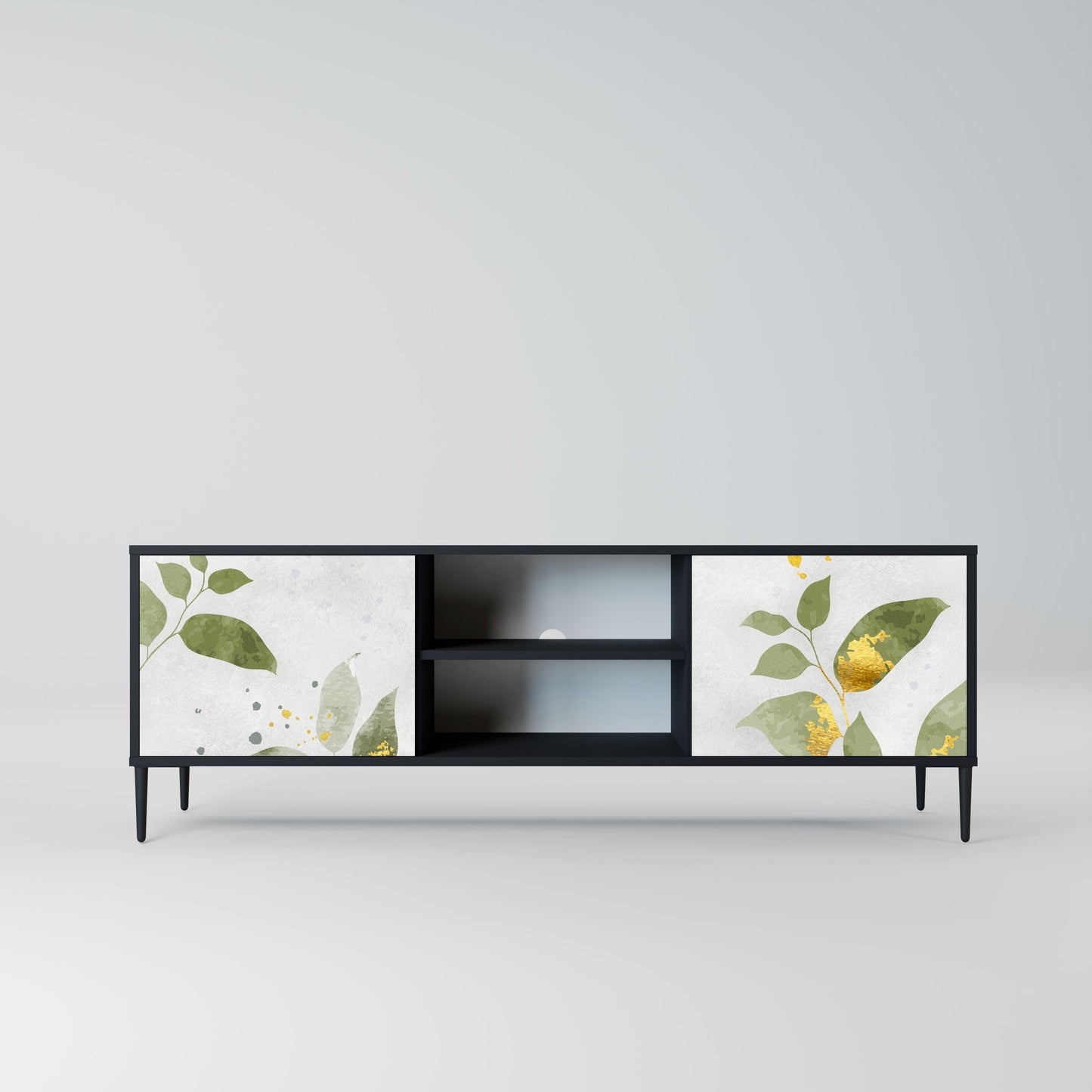 ELEGANT BOTANICS 2-Door TV Stand in Black Finish
